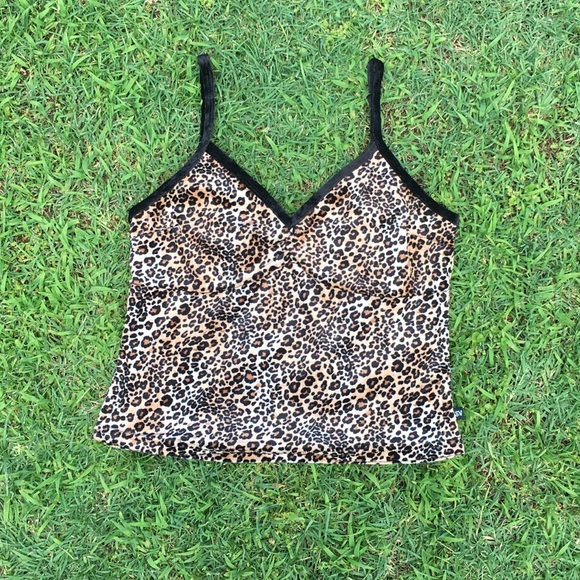 Urban Outfitters Tops - Leopard Print Velvet Crop Tank